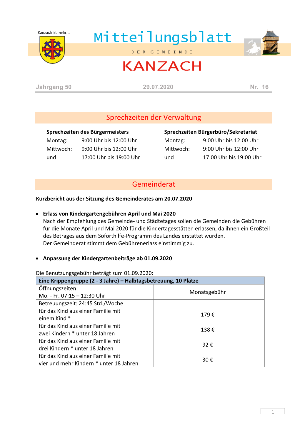 Sprechzeiten Der Verwaltung Gemeinderat