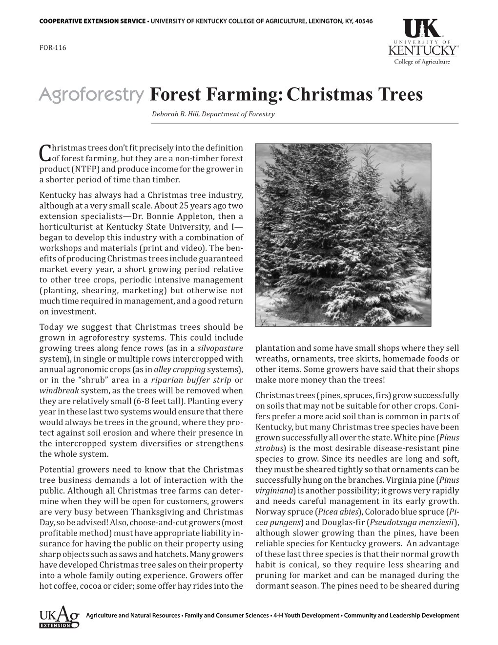FOR-116: Forest Farming: Christmas Trees