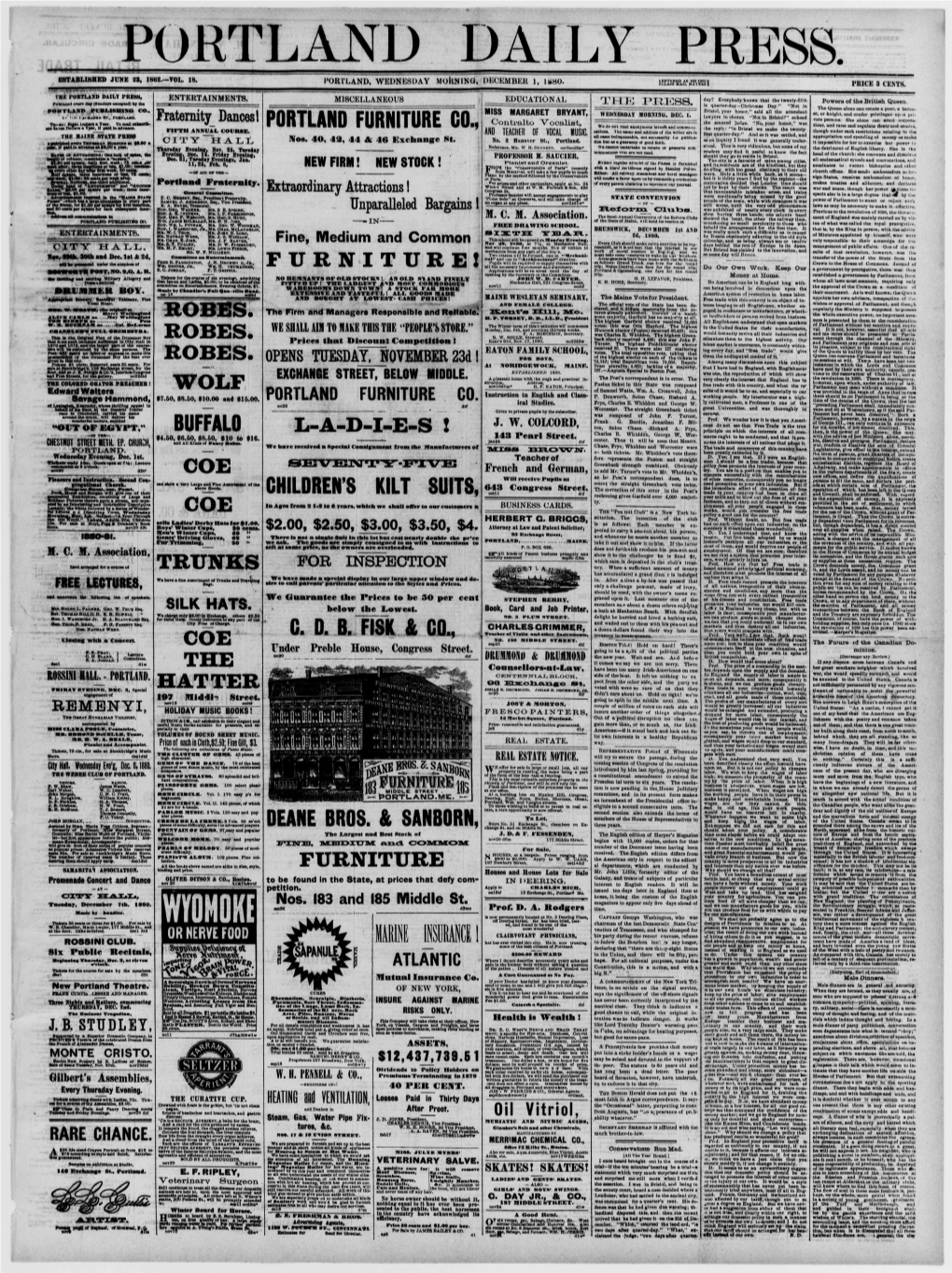 Portland Daily Press: December 01,1880