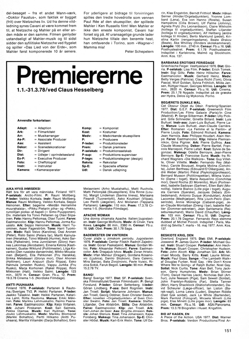 Premiererne Sen, Ruttger Hauer, Georges Mihles