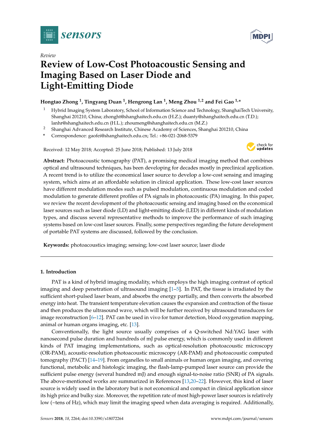 Review of Low-Cost Photoacoustic Sensing and Imaging Based on Laser Diode and Light-Emitting Diode