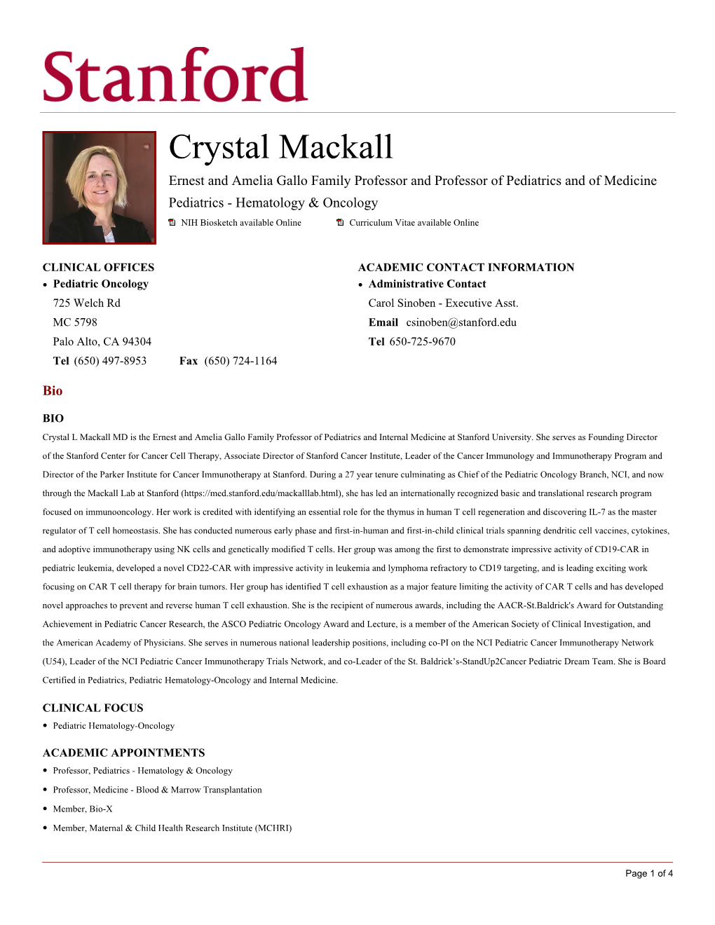 Crystal Mackall