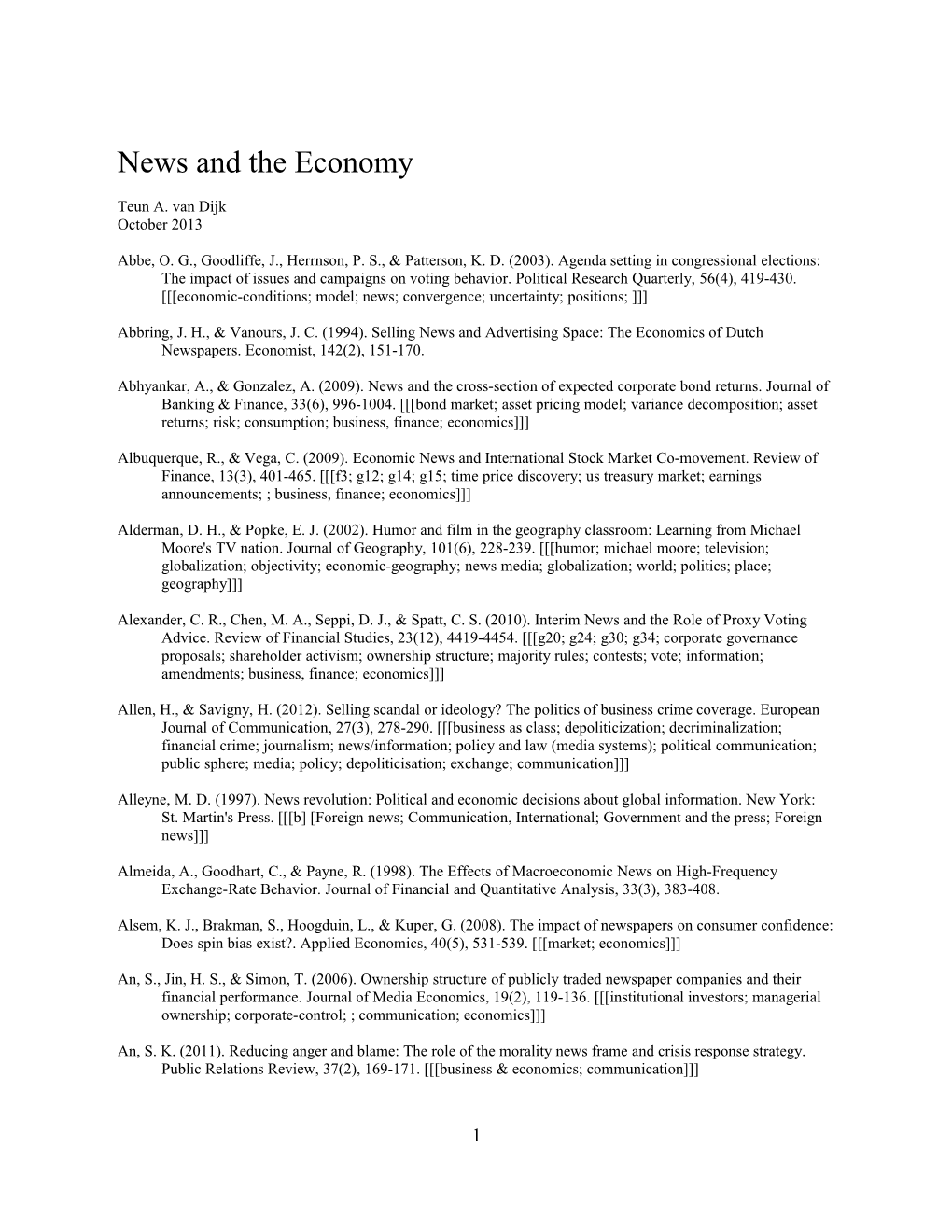 News and the Economy