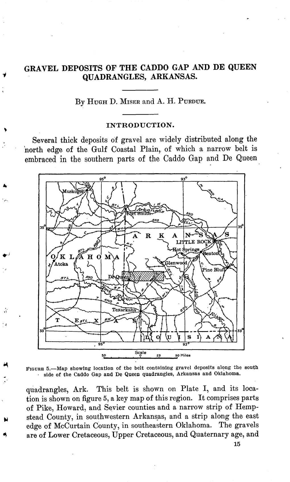 Gravel Deposits of the Caddo Gap and De Queen Quadrangles, Arkansas