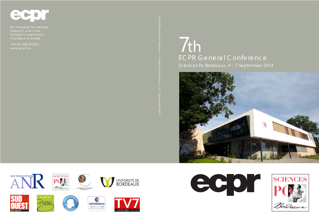 ECPR General Conference – Sciences Po Bordeaux, 4 7 September 2013