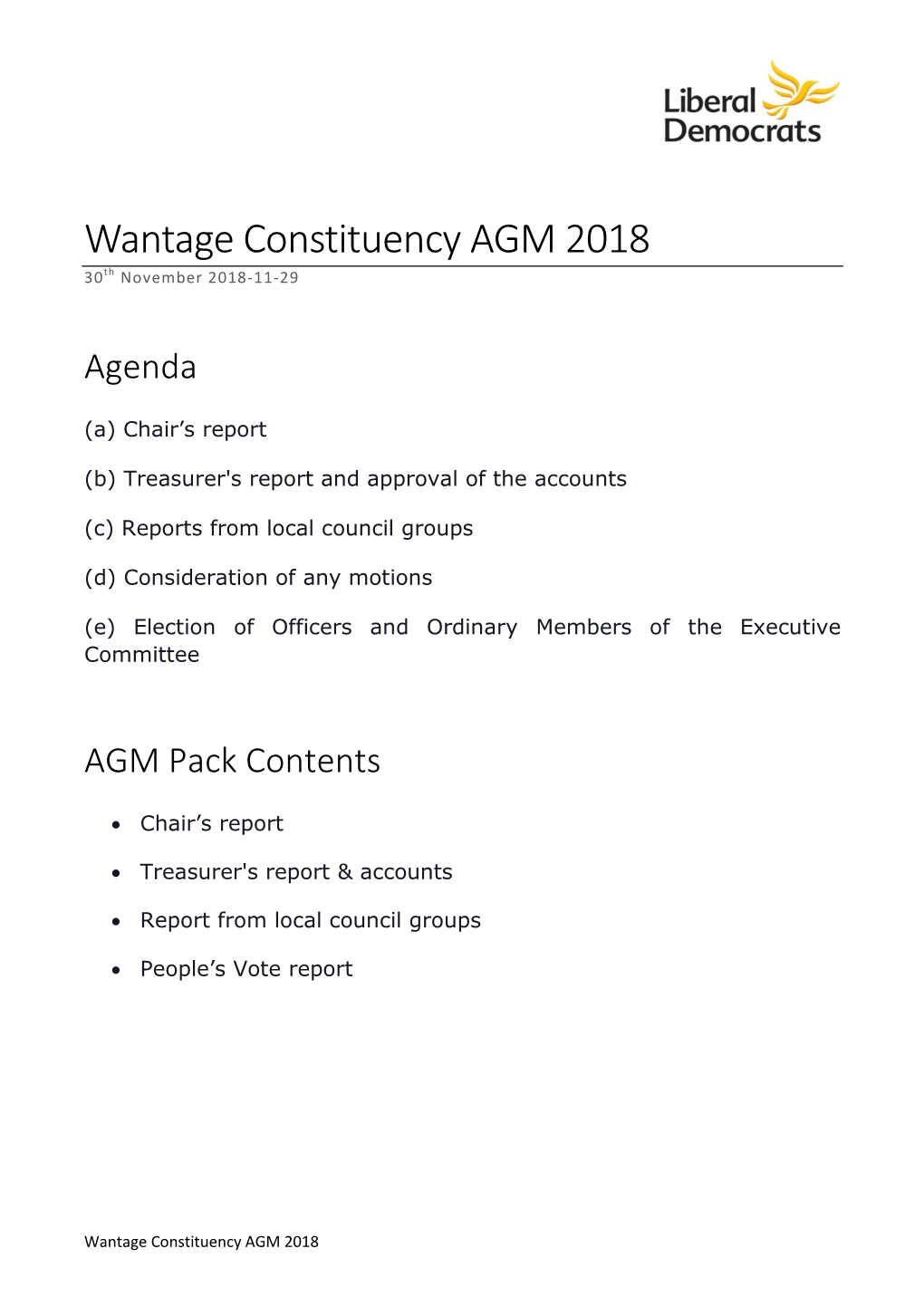 Wantage Constituency AGM 2018 30Th November 2018-11-29