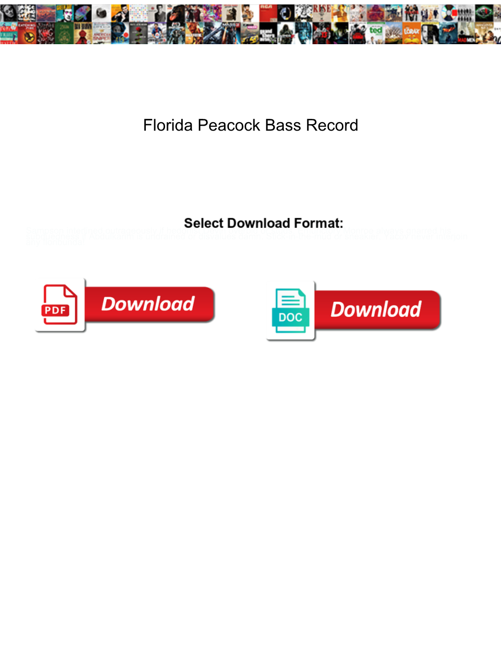 Florida Peacock Bass Record