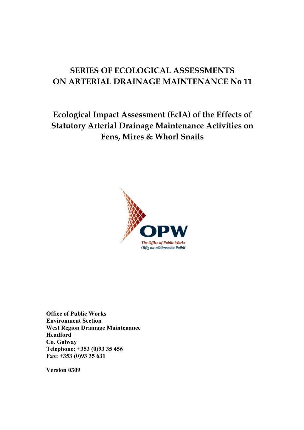 Fens, Mires and Whorl Snails Assessment (OPW, 2007)