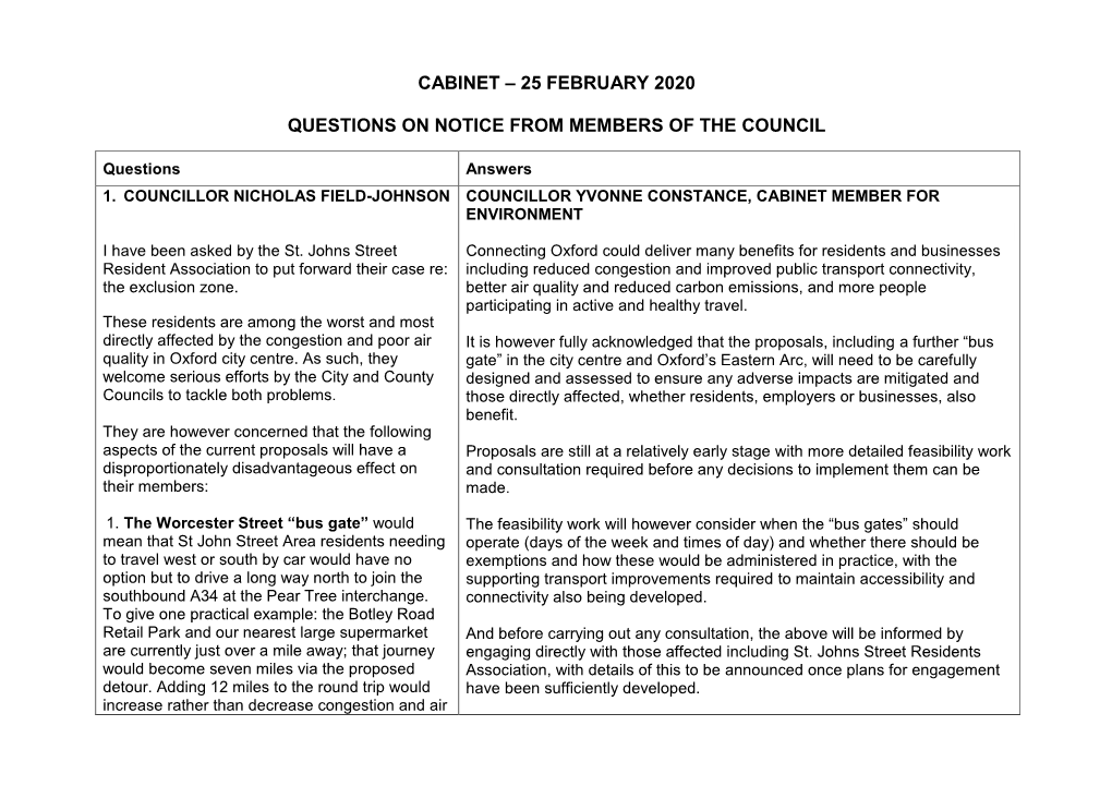 Questions from County Councillors PDF 198 KB
