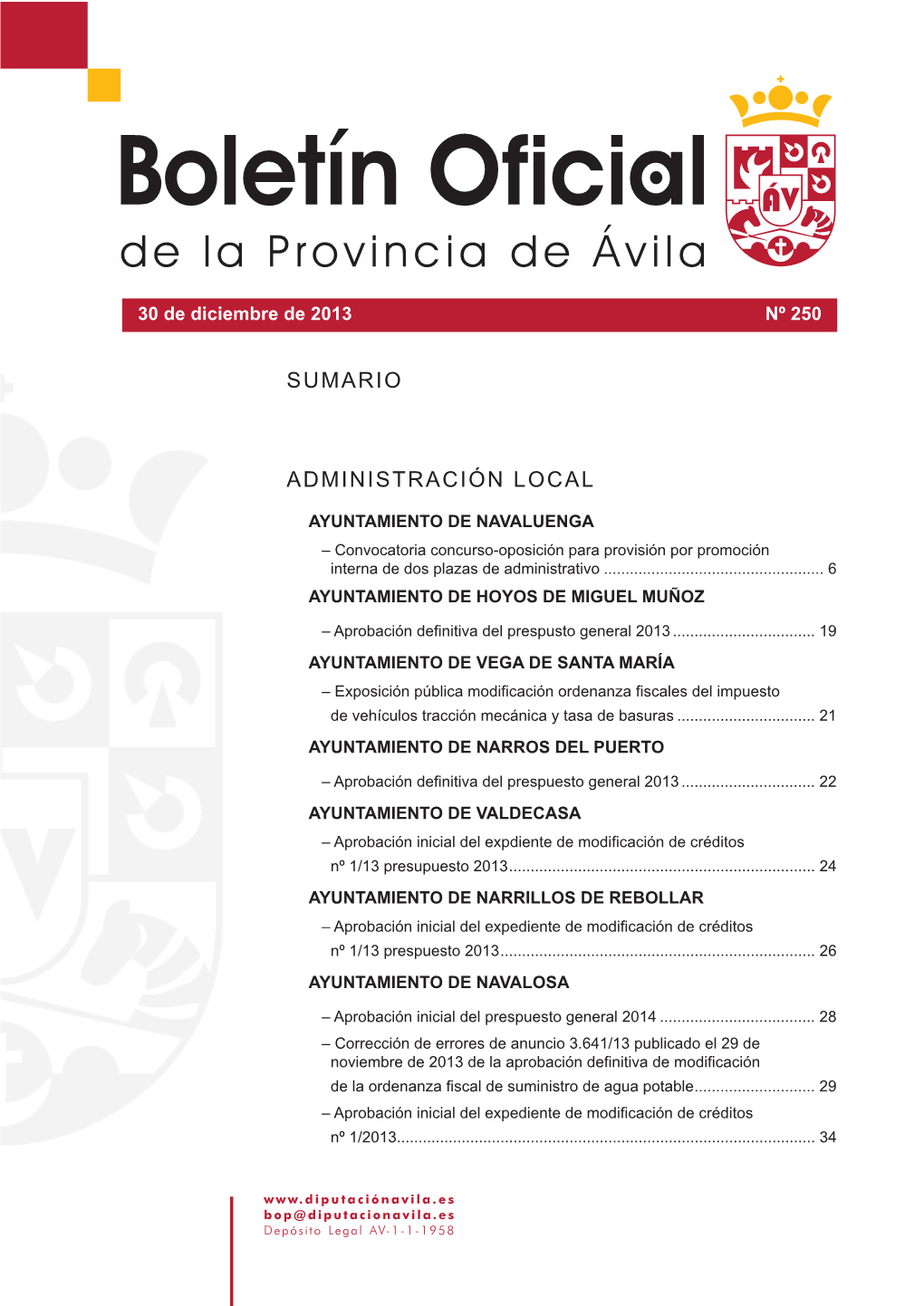 Administración Local Sumario