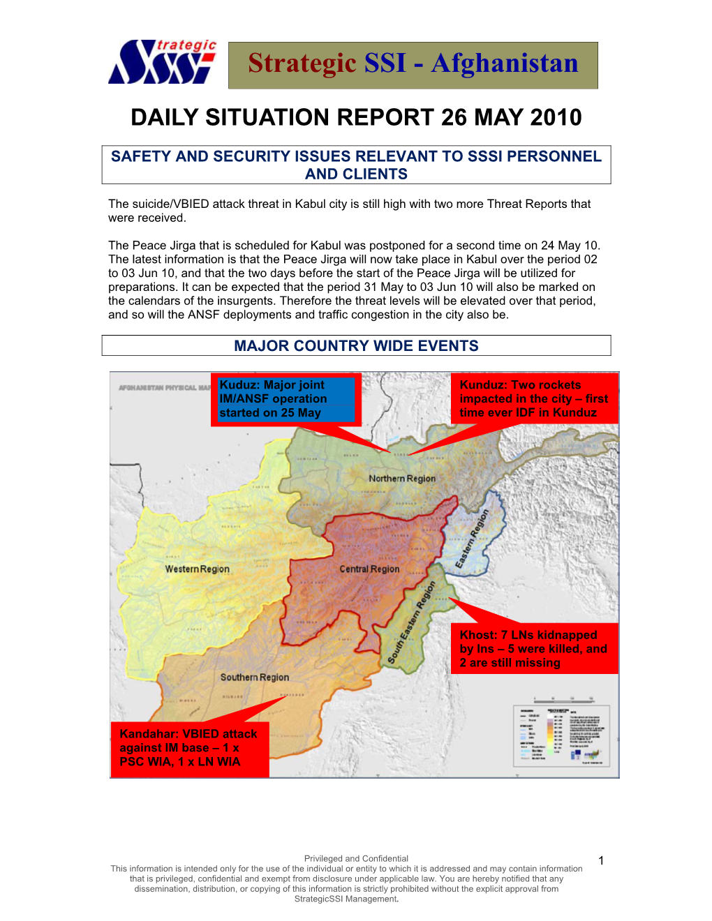 Strategic SSI - Afghanistan