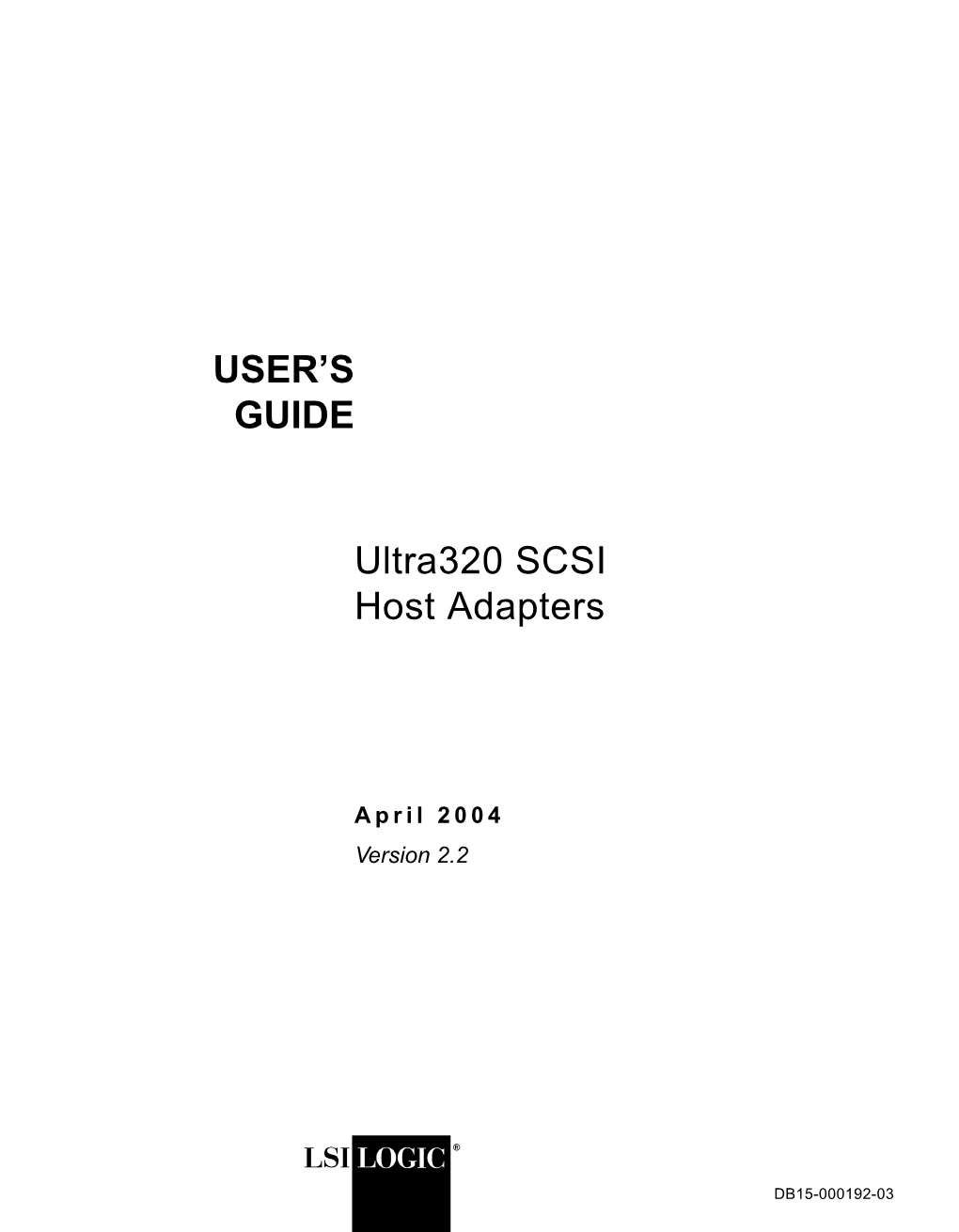 Ultra320 SCSI Host Adapters User's Guide