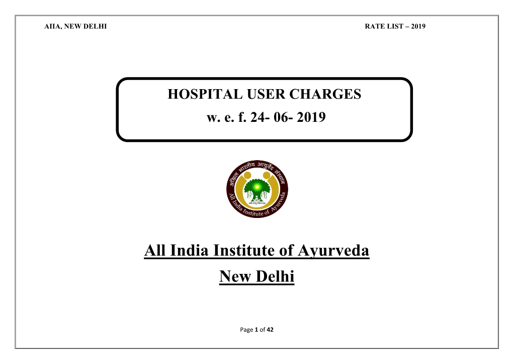 HOSPITAL USER CHARGES Wef 24- 06- 2019