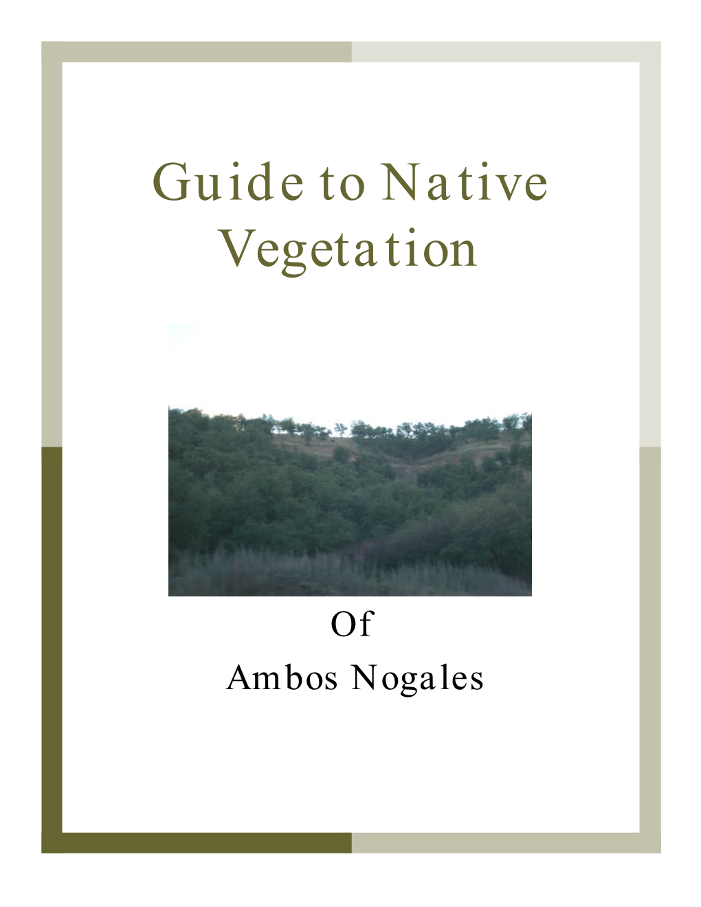 Guide to Native Vegetation