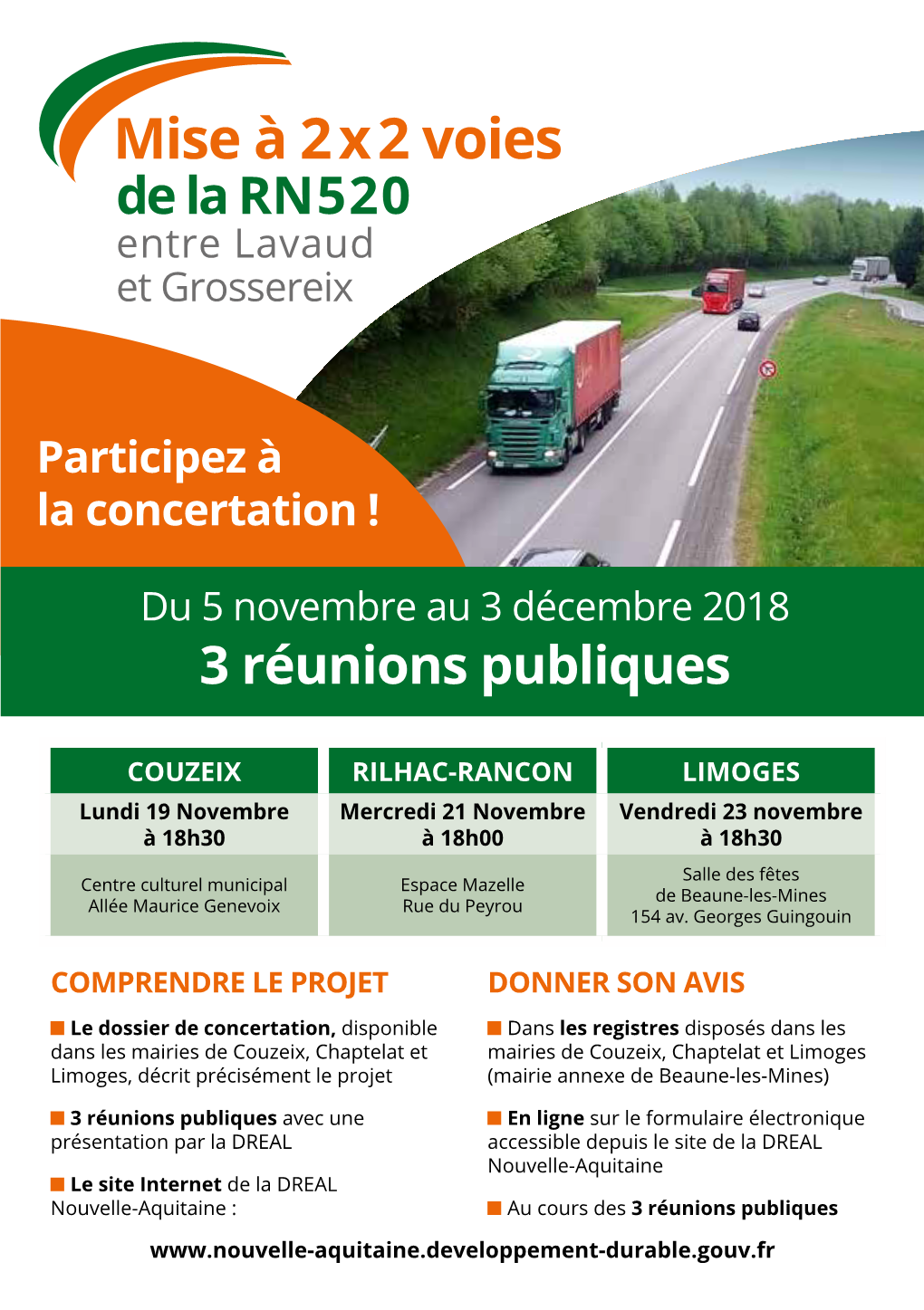 Mise À 2 X 2 Voies De La RN520 Entre Lavaud Et Grossereix