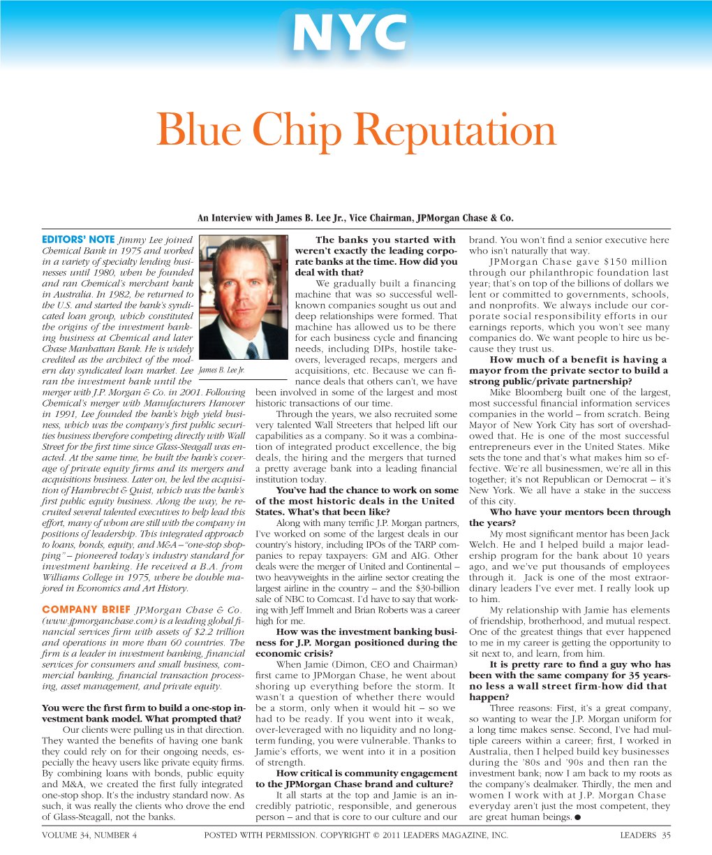 To Download a PDF of an Interview with James B. Lee Jr., Vice Chairman