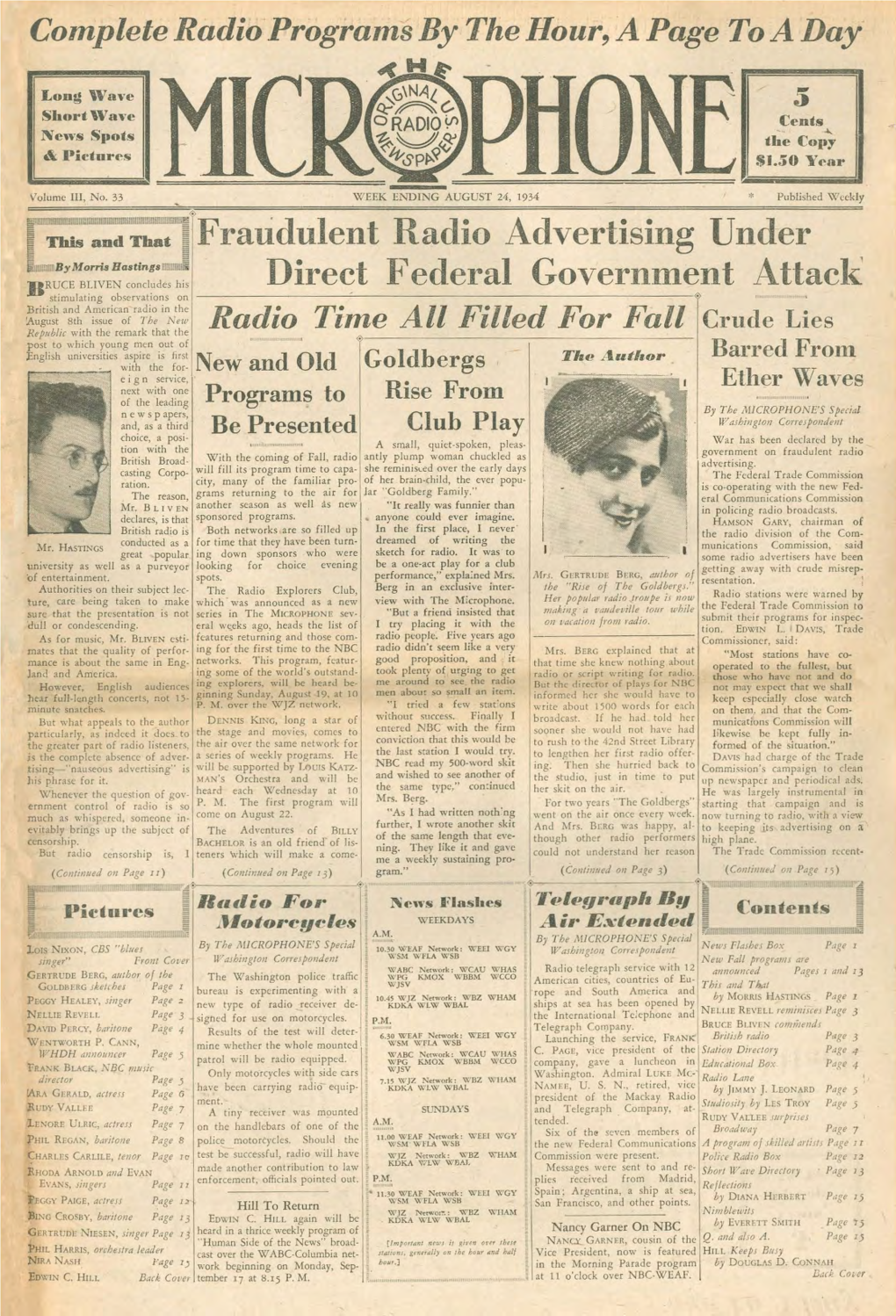 Microphone August 24, 1934