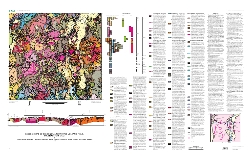 GEOLOGIC MAP of the CENTRAL MARYSVALE VOLCANIC FIELD, LLE L Alunite