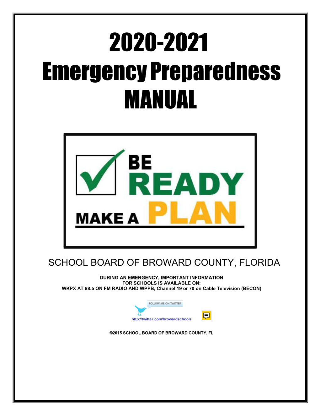 2020-2021 Emergency Preparedness MANUAL