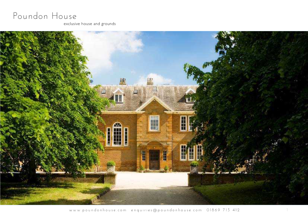 Poundon-House-Wedding-Brochure-2015.Pdf