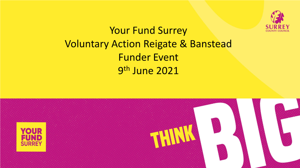 Your Fund Surrey Voluntary Action Reigate & Banstead Funder Event