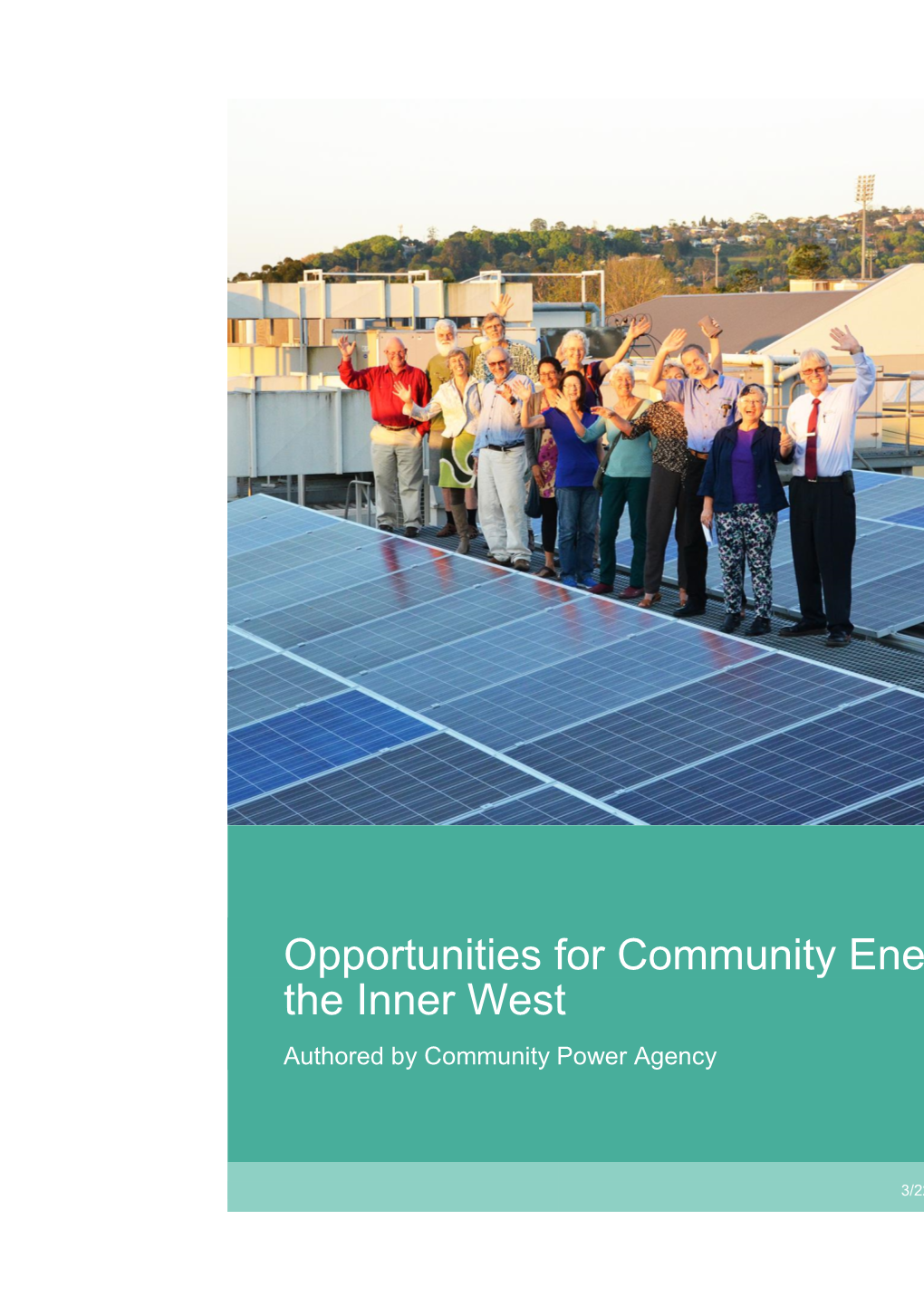 Opportunities for Community Energy in the Inner West Authored by Community Power Agency