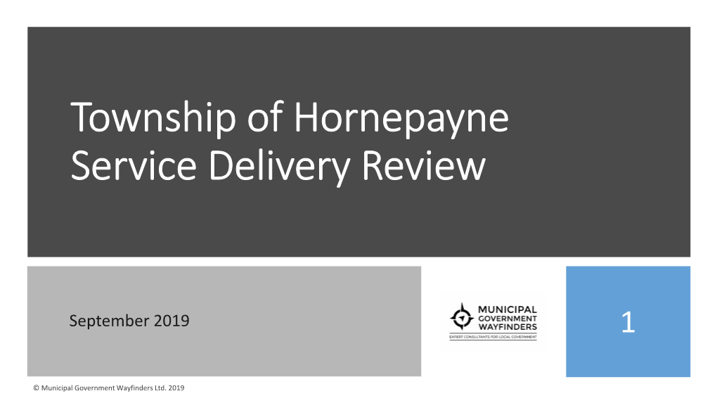 Township of Hornepayne Service Delivery Review