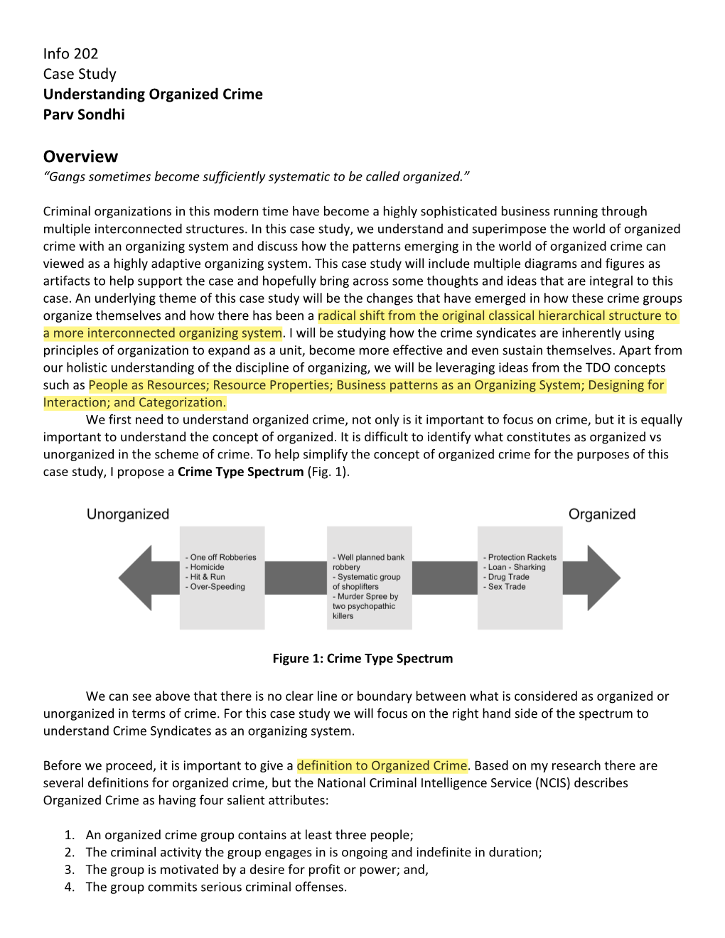 Info 202 Case Study Understanding Organized Crime Parv Sondhi