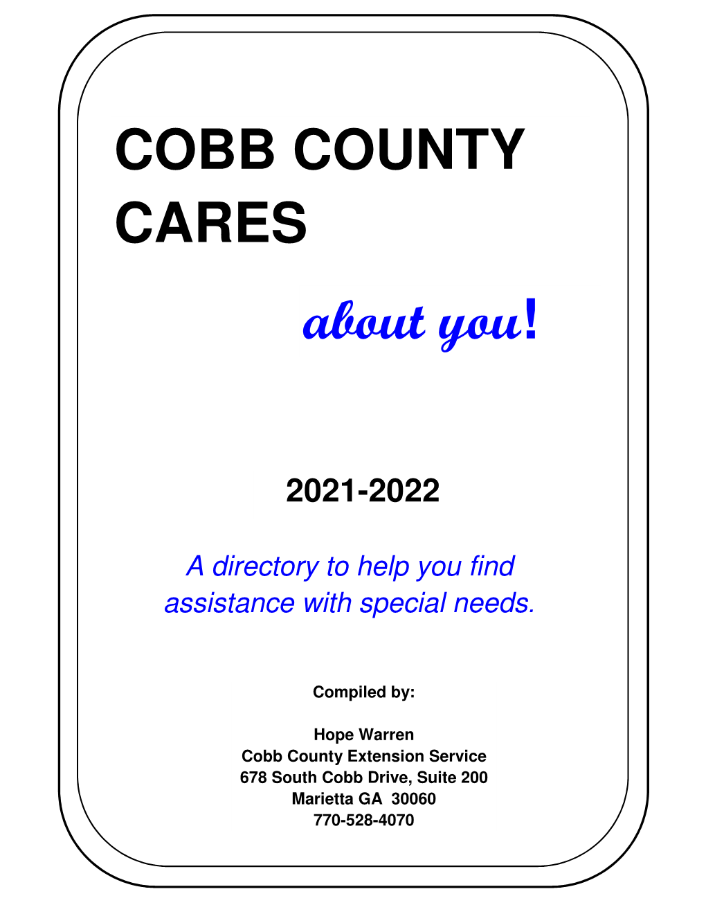 COBB COUNTY CARES About You!