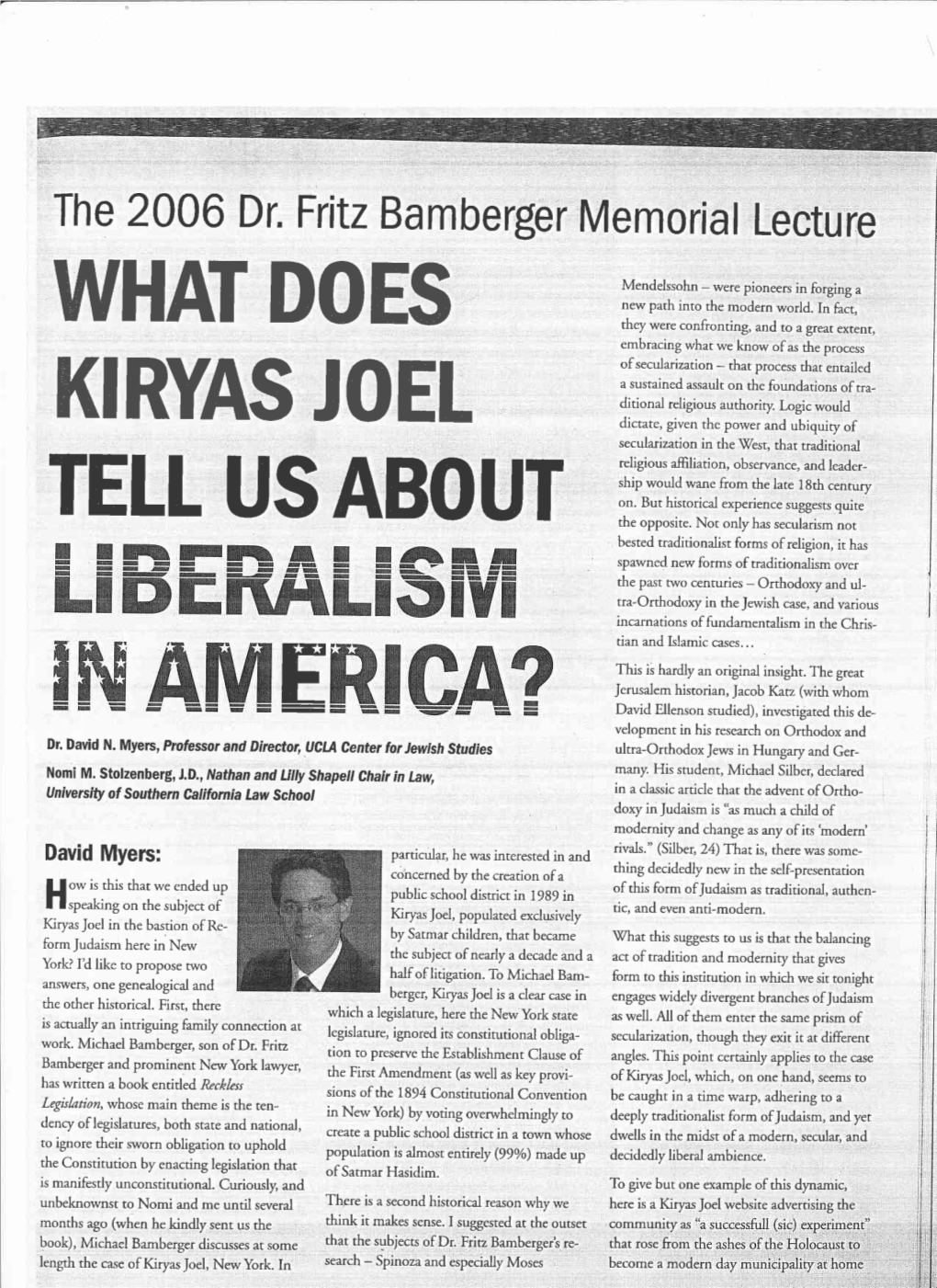 What Does Kiryas Joel Tell Us About Liberalism in America?