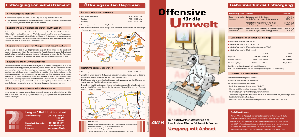 Umgang Mit Asbest - Nachtspeicherheizgeräte, Landesamt Für Umweltschutz, April 2013