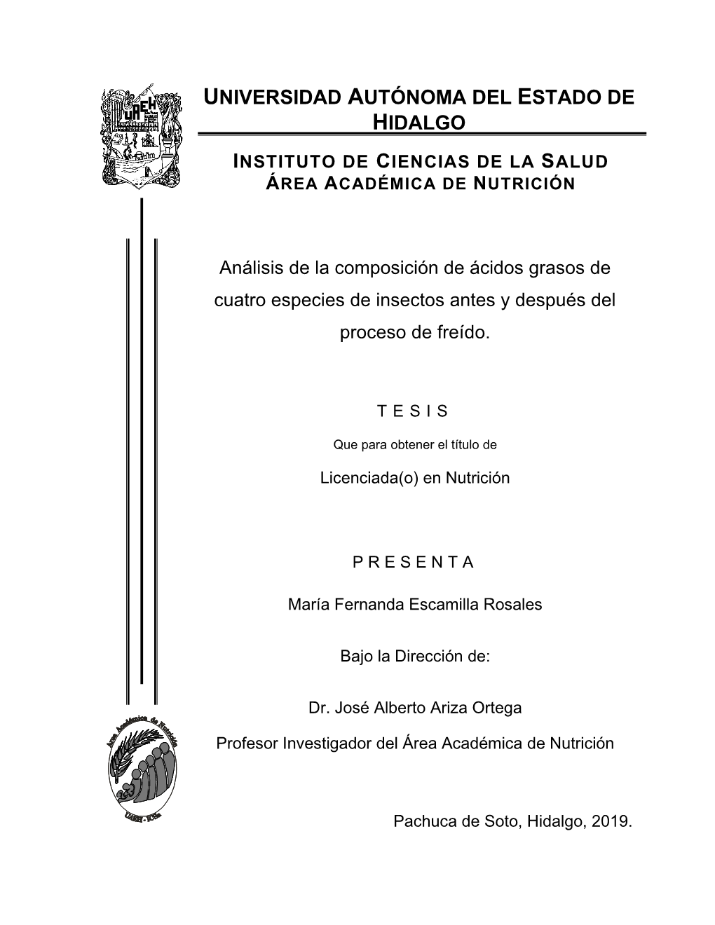 Universidad Autónoma Del Estado De Hidalgo Instituto De Ciencias De La