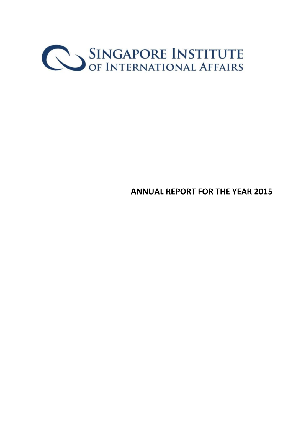 Annual Report for the Year 2015