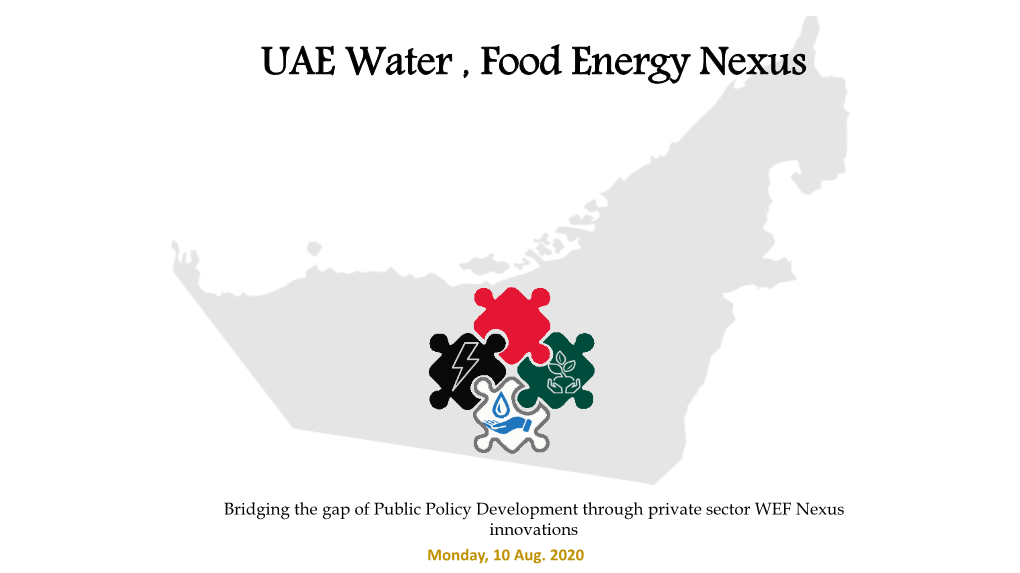 UAE Water , Food Energy Nexus