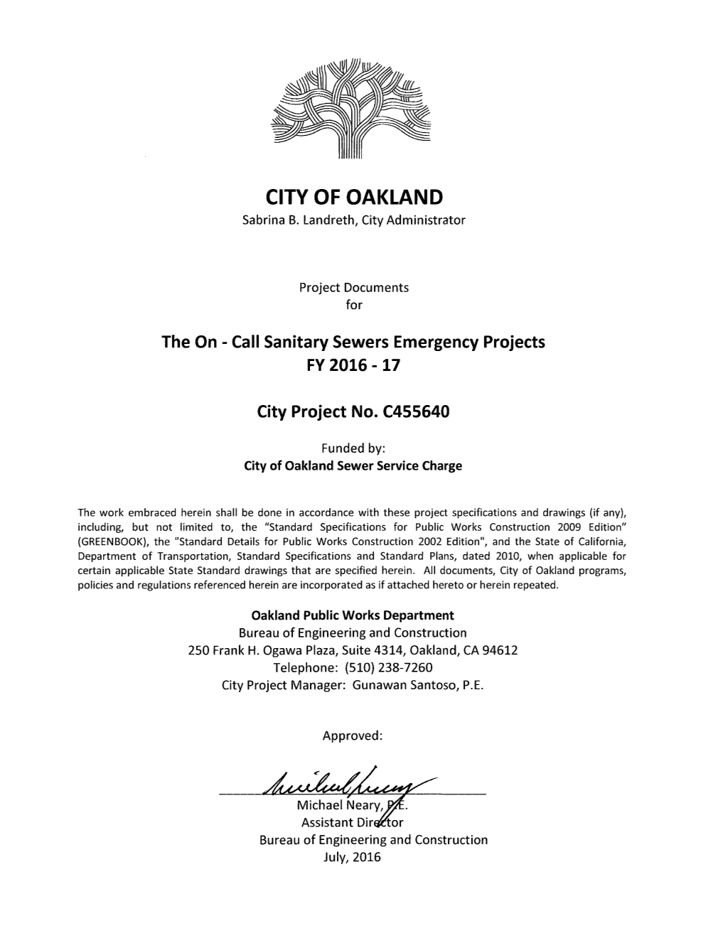 City of Oakland Contract of Public Works