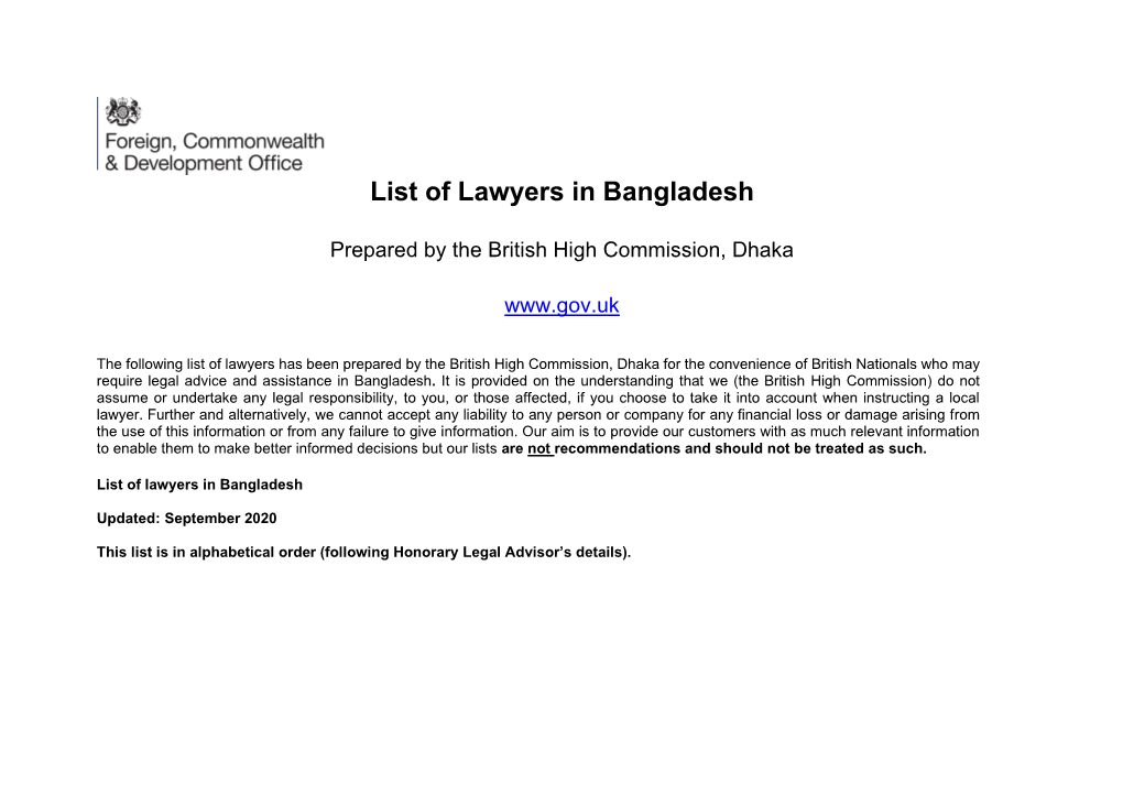 Bangladesh: Lawyers