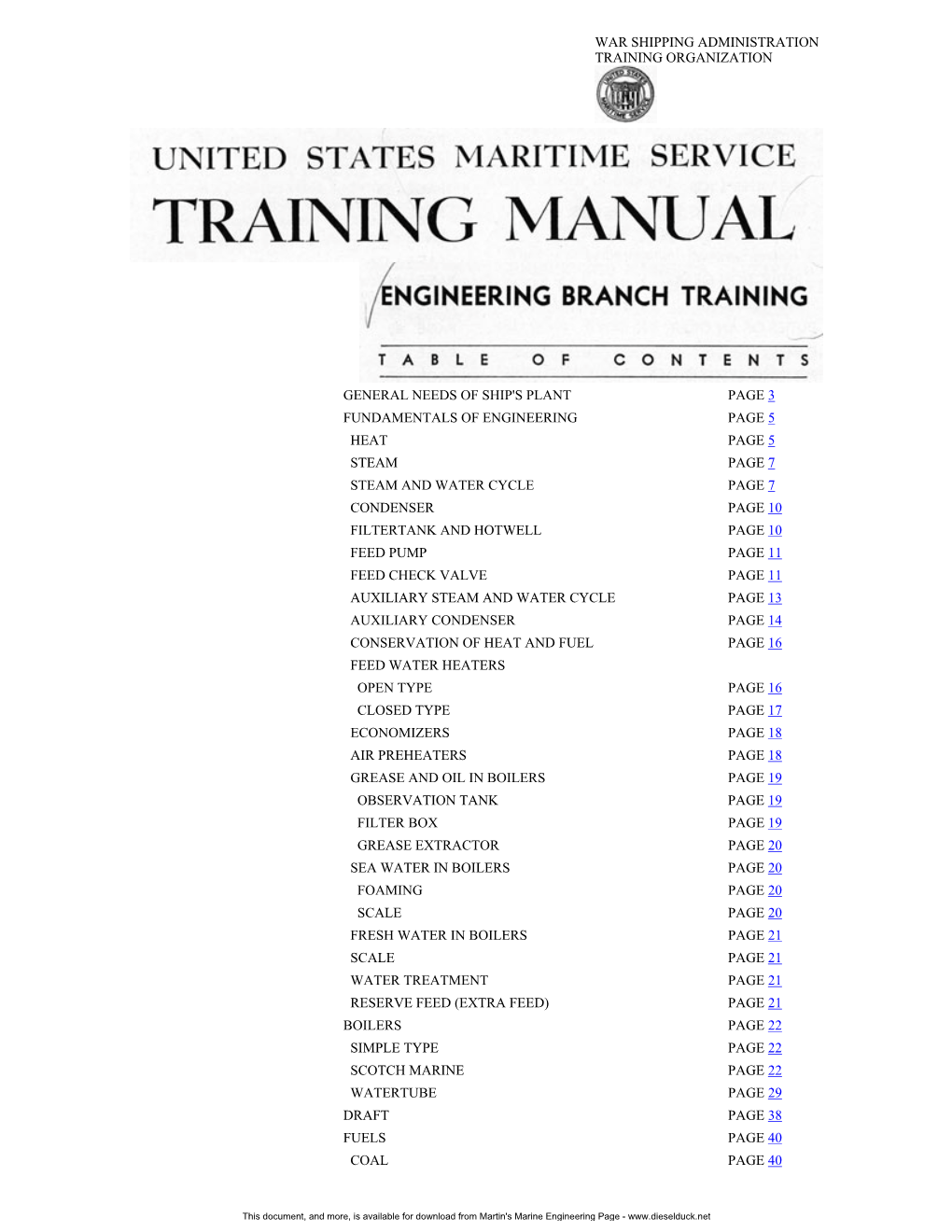 WSA Engineering Branch Training 1