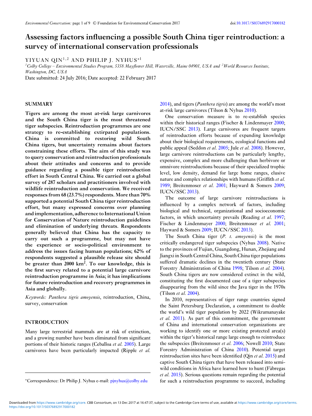 Assessing Factors Influencing a Possible South