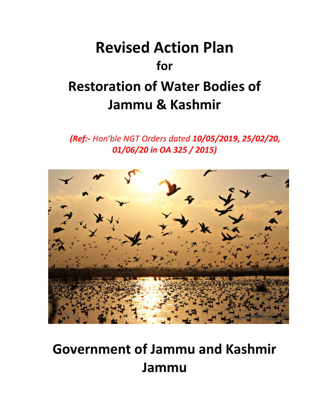 Revised Action Plan for Restoration of Water Bodies of Jammu & Kashmir