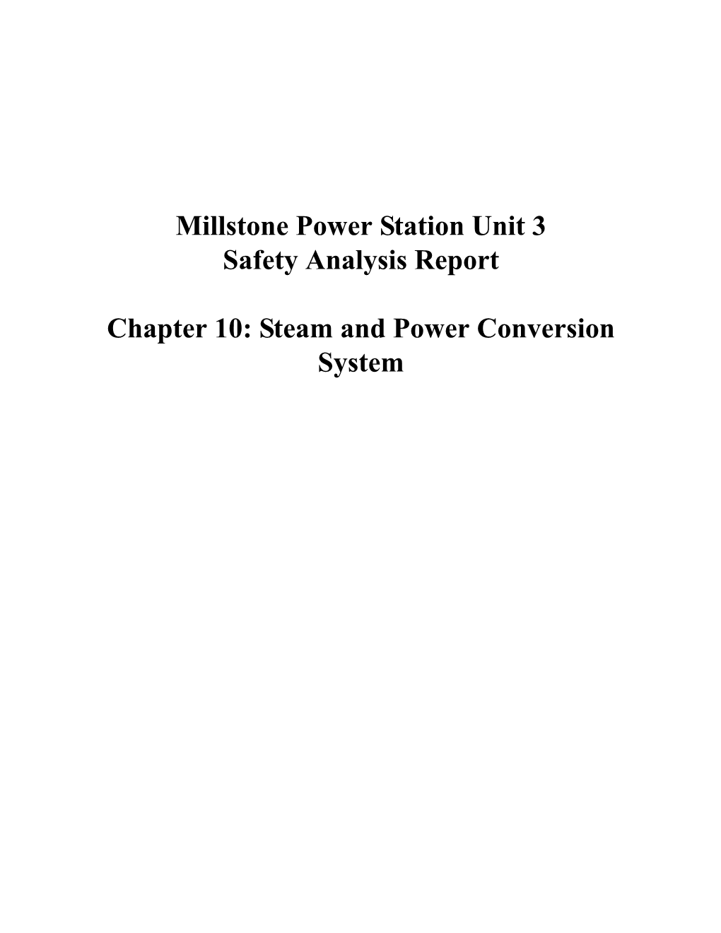 Steam and Power Conversion System MPS-3 FSAR