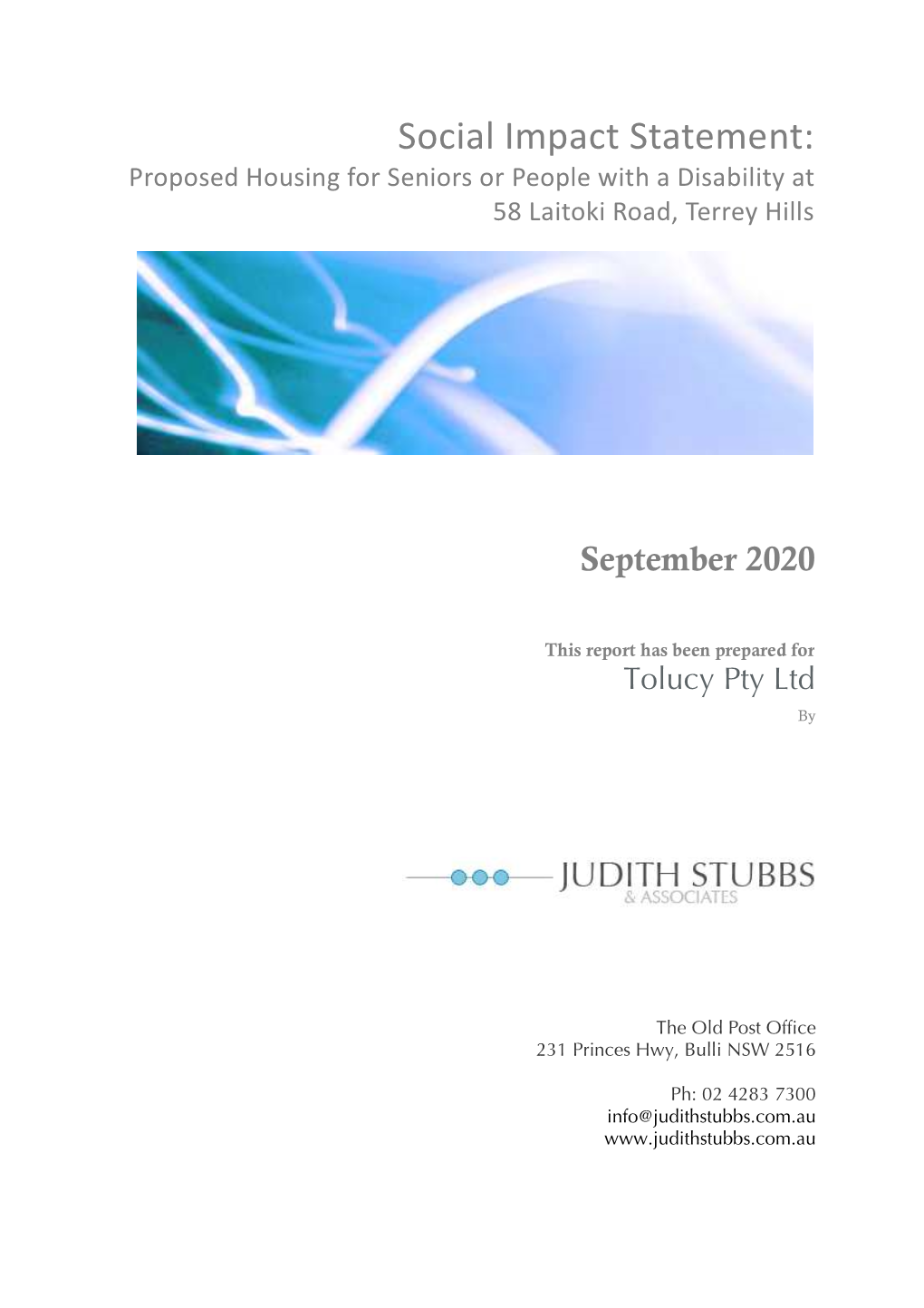 Social Impact Statement: Proposed Housing for Seniors Or People with a Disability at 58 Laitoki Road, Terrey Hills