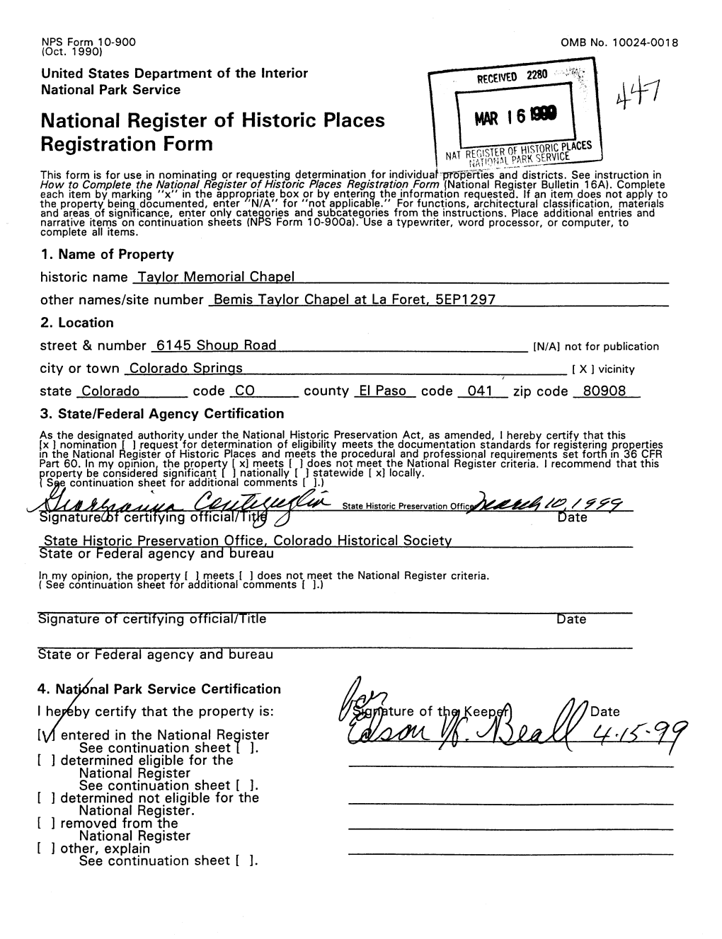 National Register of Historic Places Registration Form