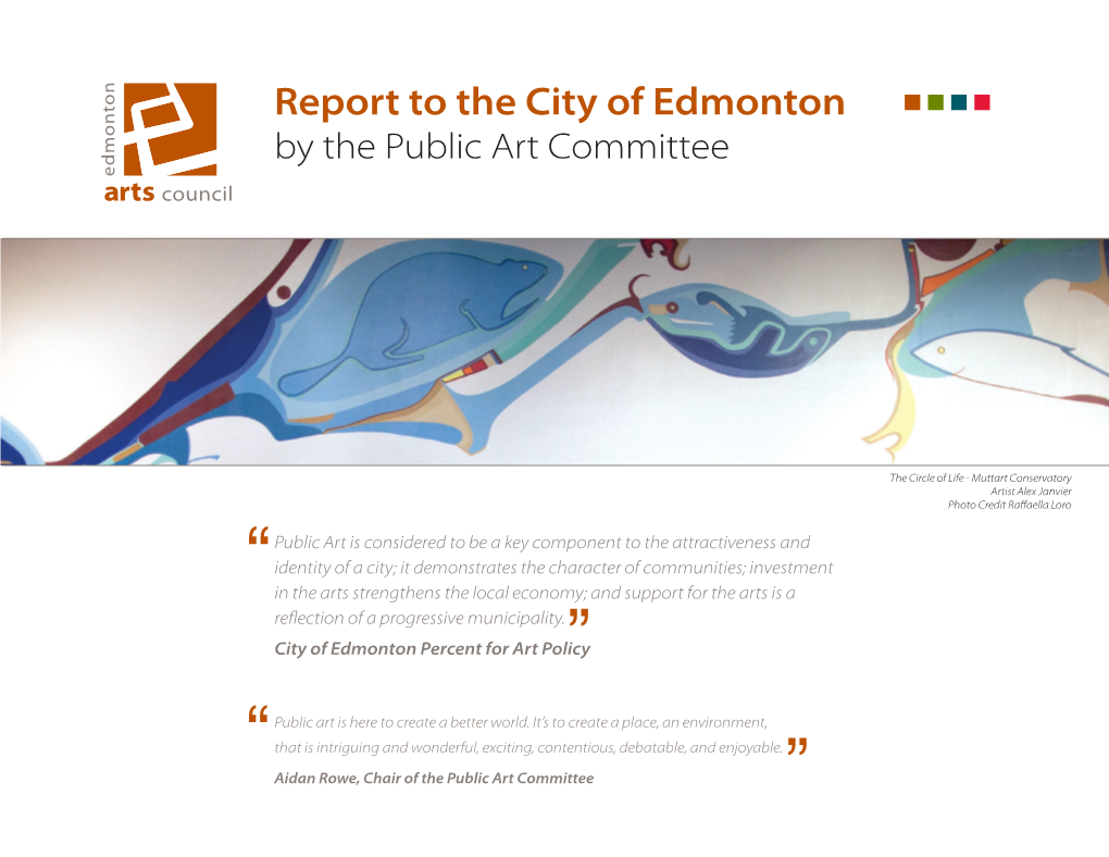 Report to the City of Edmonton by the Public Art Committee