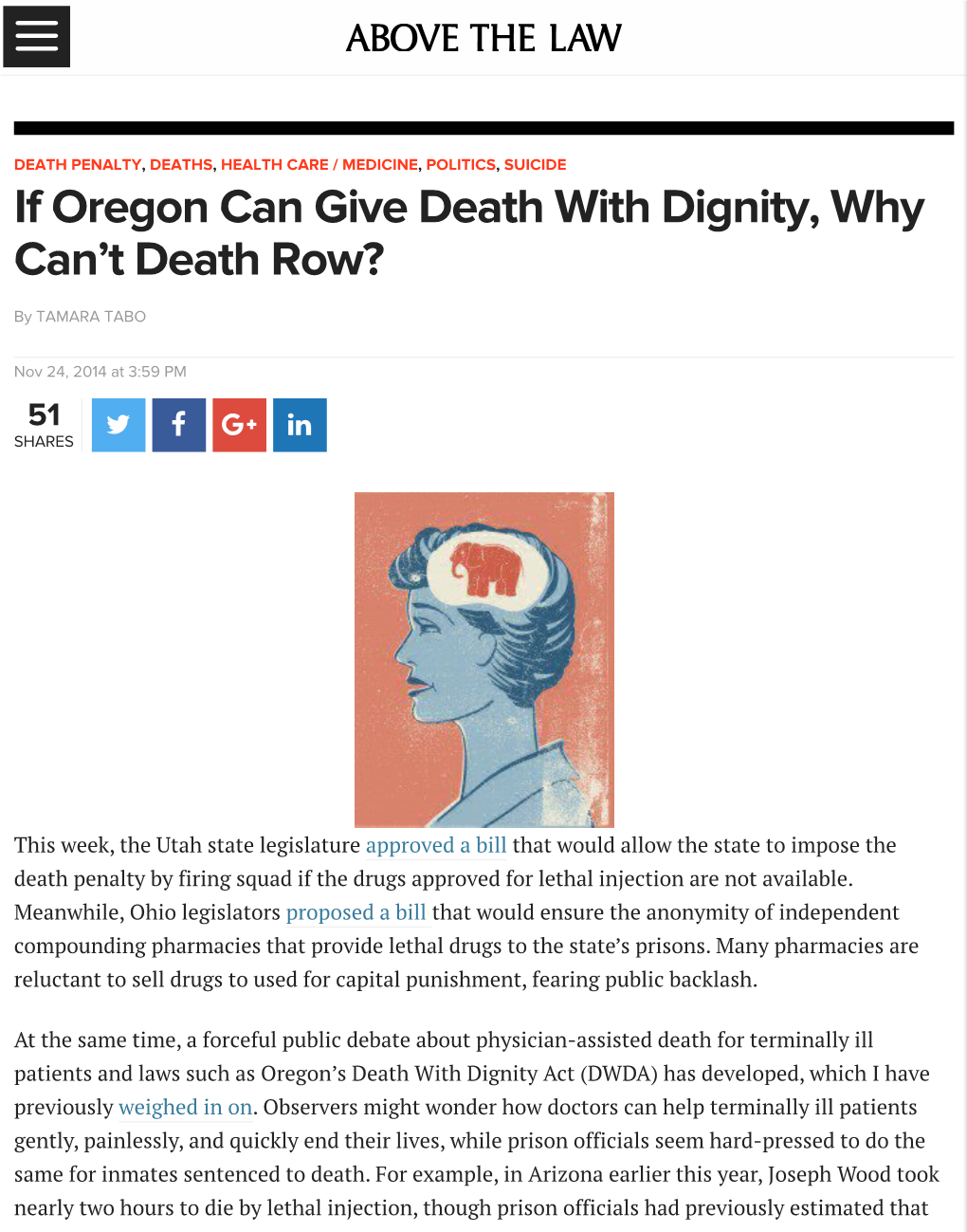 If Oregon Can Give Death with Dignity, Why Can't Death Row?