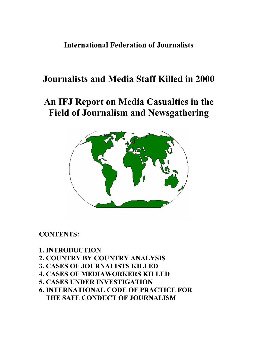 Journalists and Media Staff Killed 2000