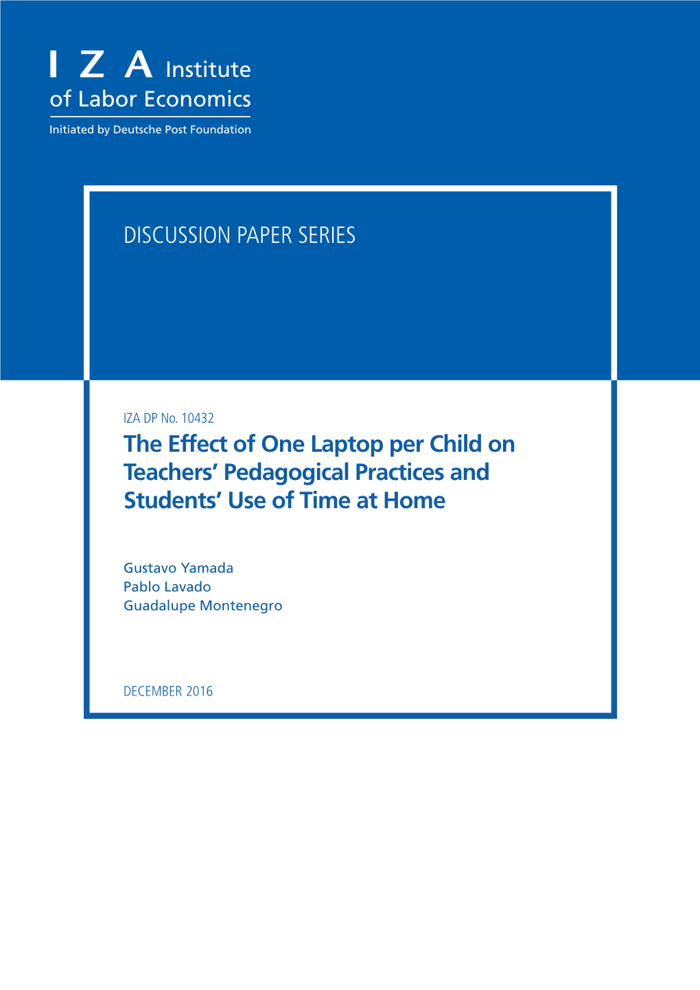The Effect of One Laptop Per Child on Teachers' Pedagogical Practices
