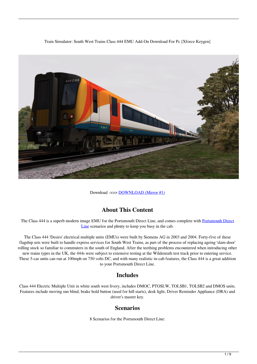 Train Simulator South West Trains Class 444 EMU Addon Download for Pc Xforce Keygen