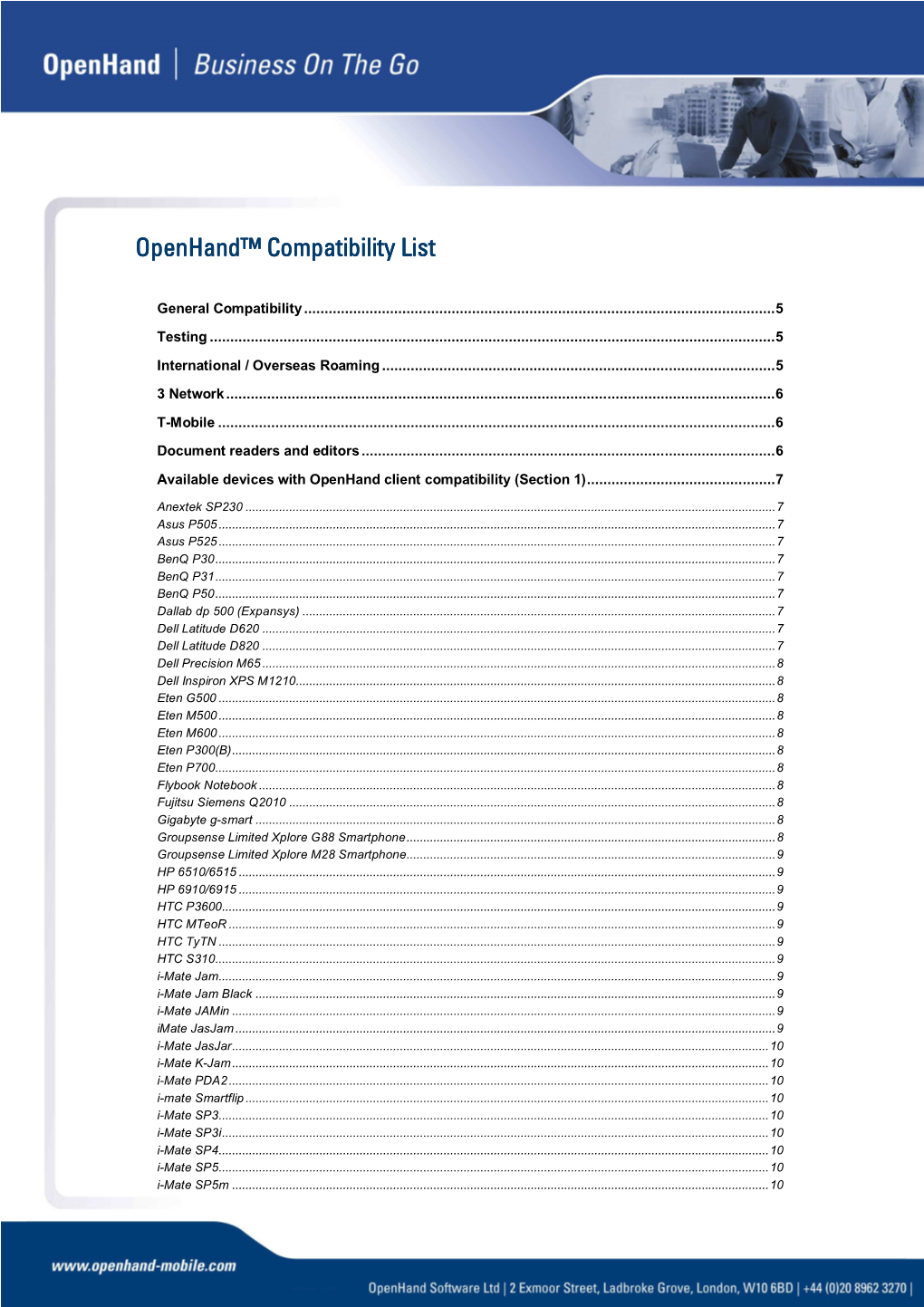 Openhand Availability UK Version 2-17C