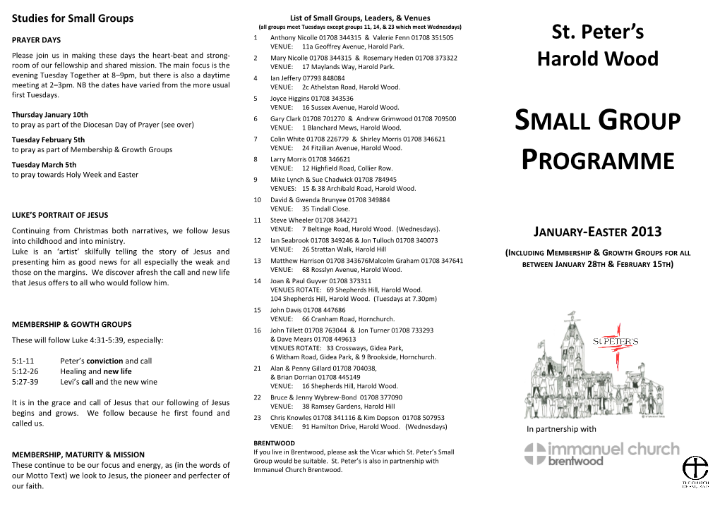 Small Group Programme