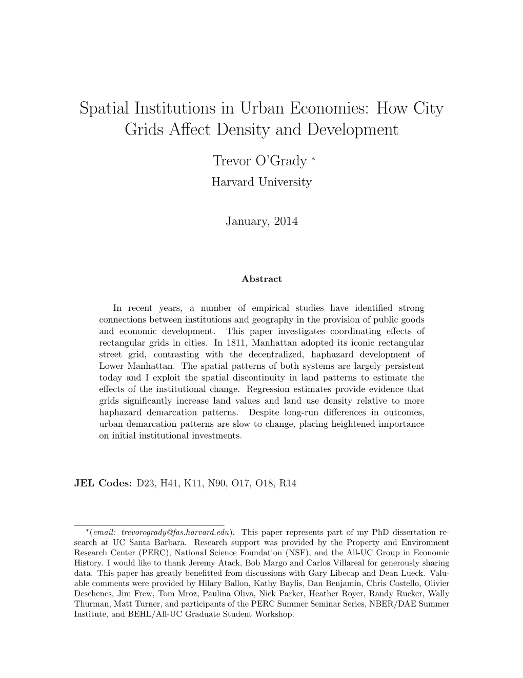 How City Grids Affect Density and Development